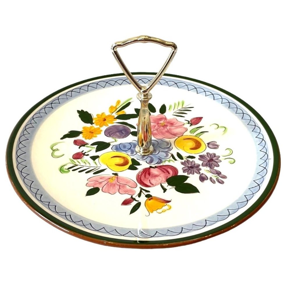STANGL Fruit & Flowers CENTER HANDLE SERVING PLATTER Appetizer Snack Plate/ Tray